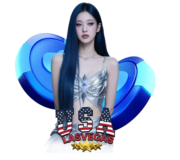 USALASVEGAS คาสิโนออนไลน์และสล็อตออนไลน์ ภาพผู้หญิงพร้อมสัญลักษณ์เกมและเหรียญทอง สมัครง่าย เล่นได้ครบทุกค่าย ฝากถอนออโต้รวดเร็ว 24 ชั่วโมง